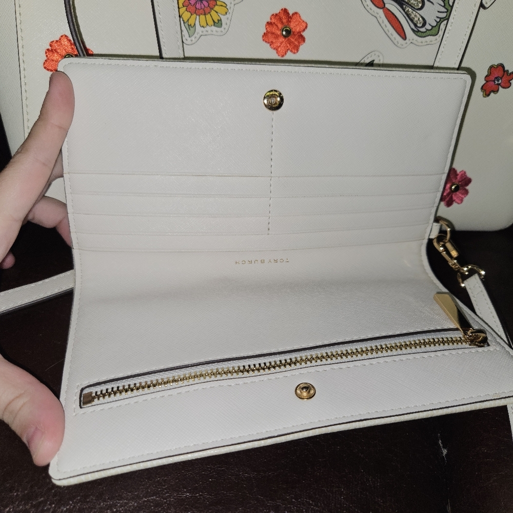 Tory Burch White Floral and Butterfly Satchel Set - Picture 3 of 5